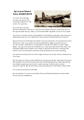 A preview of a PDF biography for Parker, Leonard Edward